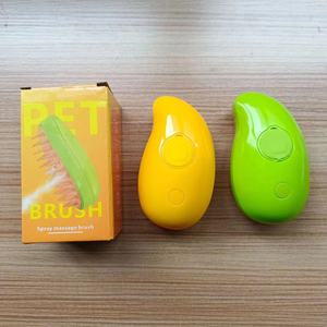 <b>Pet</b> Massage <b>Brush</b> For Dogs Plastic Orange Bristles Yellow And Green Color Cute Design Use All Seasons - Product Image 4