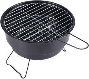 Small Outdoor Charcoal Grill <b>Trolley</b> <b>Foldable</b> Portable Anti-Rust Non-Stick Detachable High Quality Round Rack Home BBQ Grill - Product Image 1
