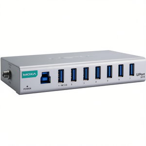 Moxa UPort 207A Hub USB 3.0 Tipo A Industrial con 7 Puertos de Acero Inoxidable y Fuente de Alimentación para Uso Industrial - Product Image 2