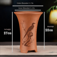 Pot à Bonsaï en Argile Violette Spécial pour Fleurs et Plantes d'Intérieur, Décoration de Sol Moderne et Luxueuse Trous de drainage sculptés à la main en gros