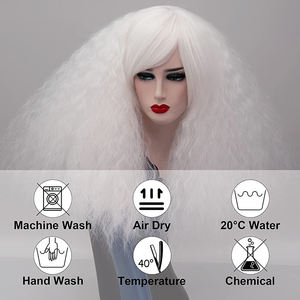 Peluca Navidad Halloween <span class=keywords><strong>Carnaval</strong></span> Blanco Super Big <span class=keywords><strong>Afro</strong></span> 16 pulgadas Peluca larga esponjosa - Product Image 4