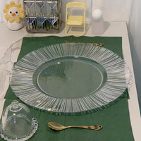Assiettes de présentation rondes transparentes en acrylique de 13 pouces pour décoration de table de mariage, événements et fêtes