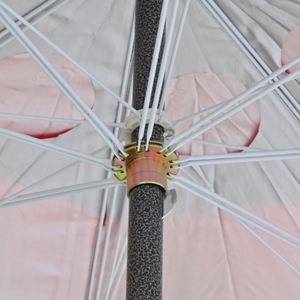 Parasol de plage extérieur de 150 cm de rayon, double armature, revêtement argenté, protection UV, pour jardin, terrasse, bord de mer, camping - Product Image 4
