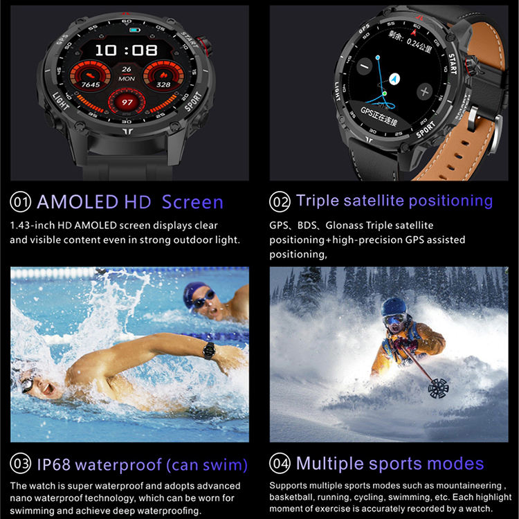 Garmin Ip68 Swimming Watch Smartwatch Garmin Sport Pro Waterproof