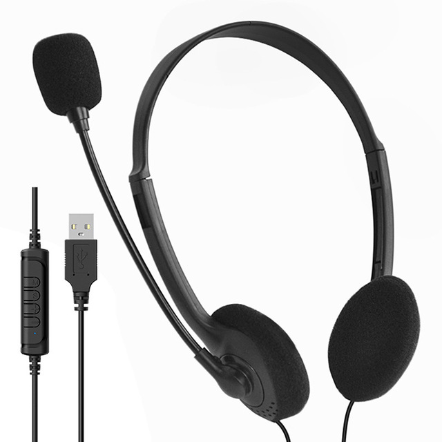 USB Wired On-Ear Gaming Computer Headset 40mm Driver Unit Frequency Response 20Hz-20KHz Mute Microphone Volume Control Music