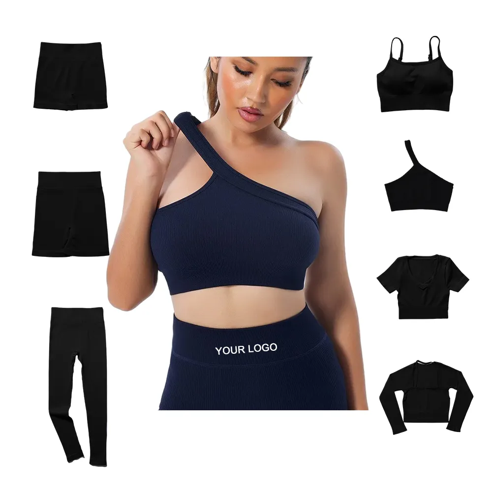 Set pakaian olahraga wanita, Legging Bra wanita, baju olahraga warna trendi, baju Fitness Yoga ukuran Plus 4 musim