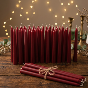 Beautiful Red Taper <b>Candles</b> Crafted Soy Paraffin Wax Handmade for Weddings Halloween Delivering Clean Steady Smokeless Burn - Product Image 3