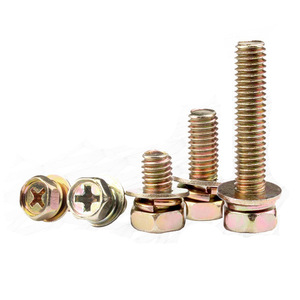 Carbon Steel Color Zinc Phillips Head Hexagonal Screw M5 M6 M8 Metric Standard Thread Grade 8.8 Multipurpose - Product Image 1