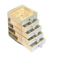 En stock, best-seller, boîte à bijoux en plastique, organisateur de type tiroir, présentoir pour boucles d'oreilles, bagues, colliers, bracelets