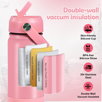Bouteille d'eau en acier inoxydable de 18 oz, anti-fuite, sans BPA, pour la salle de sport, les activités de plein air, avec paille, garde l'eau chaude ou froide