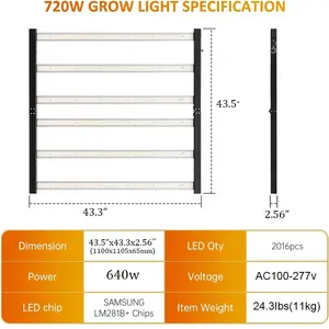 Ánh sáng tăng trưởng thực vật thương mại toàn phổ Samsung lm301b sanyiba 600W 720W 1000W dẫn ánh sáng tăng trưởng thực vật quang phổ đầy đủ