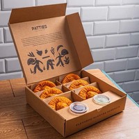 Boîte à biscuits pliable biodégradable en gros, meilleur prix, avec 6 séparateurs, emballage de luxe pour biscuits de qualité alimentaire avec estampage à chaud