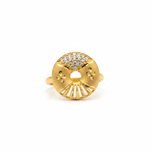 Bague élégante et luxueuse en plaqué or avec pierre autrichienne Accessoire élégant et chic - Product Image 2