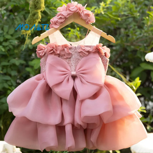 MQATZ ODM Vestiti per Bambine, Design Mini per Feste di Compleanno, Matrimoni, Concorsi di Bellezza, Abito <span class=keywords><strong>da</strong></span> Principessa con Fiori e Fiocco L3103XZ - Product Image 1