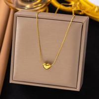 Vente en Gros de Colliers Tendance en Acier Titane, Bijoux Femme en Acier Inoxydable, Colliers avec Pendentif Cœur