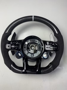 <span class=keywords><strong>Volante</strong></span> de fibra de carbono forjado y cuero para <span class=keywords><strong>Mercedes</strong></span>-Benz <span class=keywords><strong>AMG</strong></span> A45 C63 S63 Clase E CLA <span class=keywords><strong>CLK</strong></span> GLC Clase G W204 W222 - Product Image 1