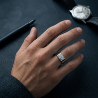 Bagues de fiançailles en argent 925 avec moissanite 1, 2 ou 3 carats, style épais, certifiées GRA VVS, bijoux fins pour hommes, livraison rapide – Meilleures ventes