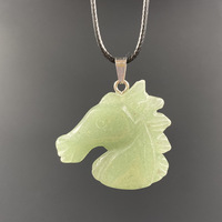 Main Sculpté Tête de Cheval Collier Pendentif de Pierre Gemme 18 "Noir Cordon Cristal Naturel Des Animaux Chakra Guérison Bijoux Améthyste