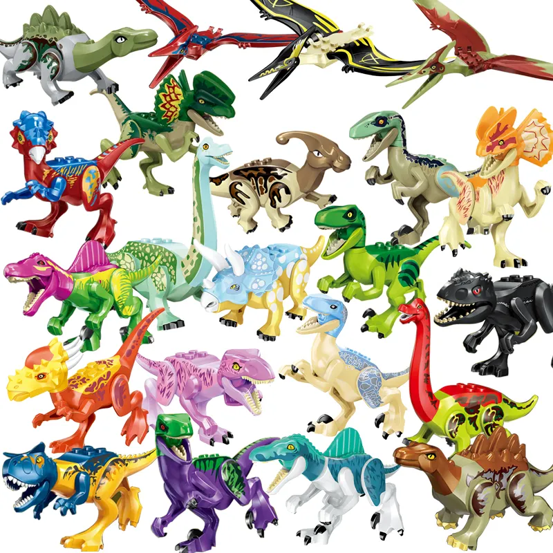 Atacado Brinquedos de plástico dinossauro Conjunto de Blocos de Construção Compatíveis Legoes Tijolo Brinquedo Educativo
