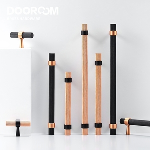 Poignées de meubles en laiton moleté Dooroom, poignées modernes en cuivre noir, pour armoire, commode, boîte à chaussures, tiroir, armoire, bouton - Product Image 2