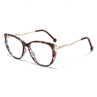 Monture de lunettes surdimensionnée œil de chat pour hommes et femmes, monture optique anti-lumière bleue avec verres transparents
