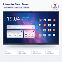 Papan Tulis Pintar 4K dengan 8-Mic Array, Audio 2x15W, Kamera 48MP, Google EDLA, Android 16, 8GB 128GB, Layar Sentuh 40-Titik, Ukuran 65 75 86