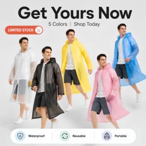 <span class=keywords><strong>Impermeabile</strong></span> <span class=keywords><strong>Classico</strong></span> da <span class=keywords><strong>Uomo</strong></span> in EVA, Pieghevole, Traspirante, Resistente ed Ecologico per Escursionismo, Viaggi e Attività all'Aperto - Product Image 4
