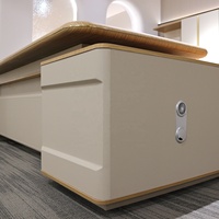 Bureau de direction en forme de L en MDF E1 durable personnalisé, bureau de direction en bois pour mobilier de bureau