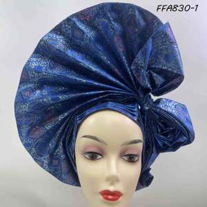 Turban nigérian Aso Oke, designs de mariage 2025, Gele perlé automatique pour femmes et dames africaines élégantes, tenue de soirée - Product Image 2