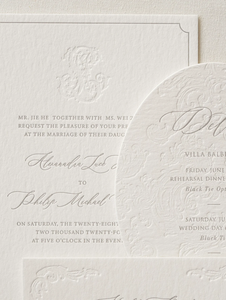 Invito Matrimoniale in Stile Letterpress Elegante, Busta Vintage Decorata, Carta <span class=keywords><strong>Velina</strong></span>, Monogramma Personalizzato, Fustellato - Deposito - Product Image 5