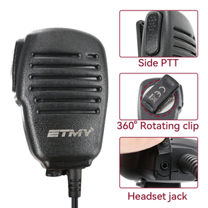 ET-MH400 2 pin connector Remote <b>Speaker</b> <b>Microphone</b> <b>with</b> 3.5 mm Jack for UV-5R UV-82 BF-888S BF-9700 Walkie Talkie Two Way Radio - Product Image 2