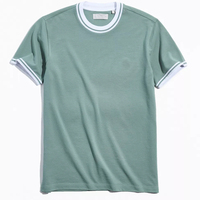 T-shirt Ringer en Coton Respirant et Écologique 220g pour Homme, Col Court, Personnalisable avec Logo – Nouvelle Collection Été – Vente Flash