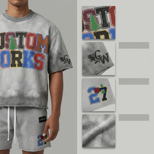 เสื้อยืดโอเวอร์ไซส์ทรงบ็อกซี่ ผ้าคอตตอนหนา 300GSM ซักย้อมสีแบบแอซิดวอช พิมพ์ลายกราฟิก สไตล์สตรีทแวร์ สำหรับผู้ชาย - Product Image 1