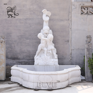 Fontaine à trois niveaux en marbre blanc classique européen sculptée à la main BLVE, sculpture figurative pour villa, complexe hôtelier, parc extérieur - Product Image 6