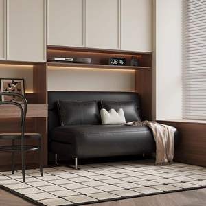 Sofá Cama de Cuero Encerado, Convertible, Estilo Moderno Minimalista, para Apartamentos Pequeños, Sala de Estar u Oficina - Product Image 5