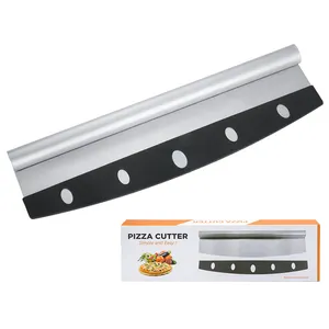 Heavy Duty Non Appiccicoso, Per Uso Domestico In Acciaio Inox Pizza Rocker Lama Della Taglierina Con Coperchio di Protezione/ - Product Image 1
