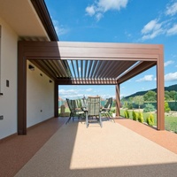 Gazebo de toit de balcon étanche personnalisé pour l'extérieur Pavillon de jardin Pergola à persiennes électrique avec LED Auvent Pergola de jardin en métal
