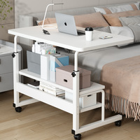 Bed naast tafel, in hoogte verstelbaar computerbureau, opklapbare laptop-koffietafel met wielen, computerbureau voor bed, computerbureau