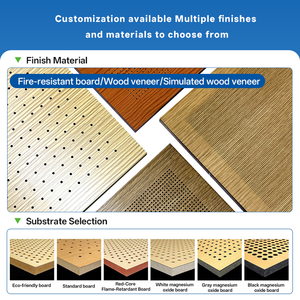 Panneaux muraux acoustiques en <span class=keywords><strong>bois</strong></span> massif, design 3D, panneaux perforés insonorisants en MDF pour la décoration intérieure de projets de construction - Product Image 3