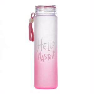 Bouteille d'eau en verre dépoli à large <span class=keywords><strong>bouche</strong></span> Hello Master avec logo personnalisé de 480ml avec manchon en néoprène - Product Image 5