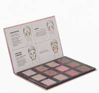 Boîte d'emballage vide pour palette de fards à paupières, personnalisée, gaufrée, multicolore, étanche, portable, avec miroir et pelliculage mat
