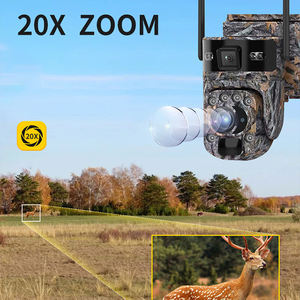 Caméra de chasse camouflage 8MP 20X, double objectif, vision nocturne, sécurité, PTZ, sans fil, batterie solaire, caméra extérieure - Product Image 4