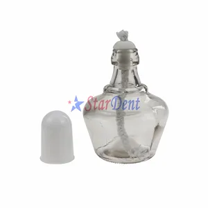 Dental Glass bottle Dental Lab Equipment Glass Burner Alcohol Lamp With Plastic Cover