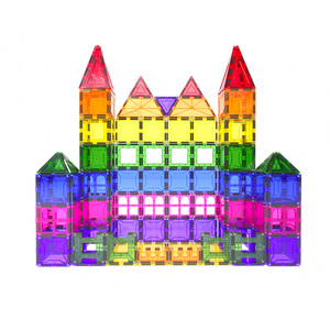 Tuiles magnétiques 100 pièces, bâtiments modernes, blocs de construction Montessori STEM pour enfants, ABS sûr, EN71 ASTM CPC CE, vente en gros OEM ODM - Product Image 3