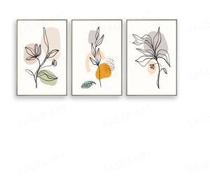 Fleur moderne photos décoration de la maison artisanat toile peinture impression sur toile ligne noire <span class=keywords><strong>fleurs</strong></span> plantes peinture murale cadeau - Product Image 2