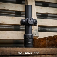 Lunette de visée T-Eagle HD1-6X28 FFP la plus compacte avec tube de 34 mm, verrouillage de tourelle, réticule éclairé, résistante aux chocs et étanche pour une utilisation tactique
