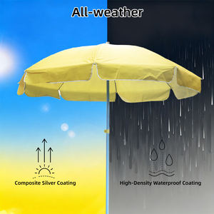 Sombrilla de playa de 2,5 m de alta calidad con borlas, silla de Playa Blanca y Amarilla y juego de sombrilla para hoteles - Product Image 4