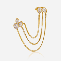 Bijoux J&D, élégant et classique, en acier inoxydable plaqué or 18 carats, tendance, avec zircon, boucle d'oreille à pampilles, pièce unique