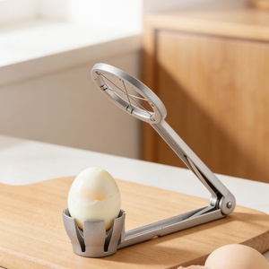 Coupe-œufs et batteur à œufs manuel portable Looen en métal, compatible lave-vaisselle, durable, pour œufs durs, usage domestique - Product Image 6