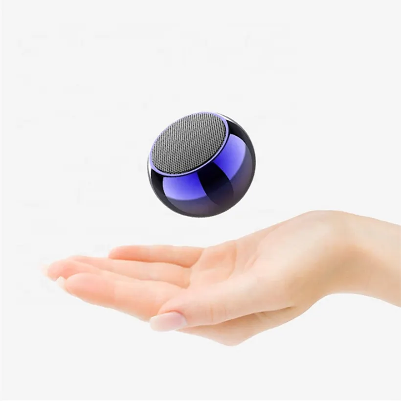 M3 Speaker Bluetooth portabel bulat, pengeras suara nirkabel suara Bass Stereo mode luar ruangan rumah dengan pegangan